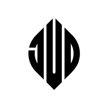 Daire ve elips şekilli JVO yuvarlak harf logosu tasarımı. Tipografik biçimli JVO elips harfleri. Üç baş harf daire şeklinde bir logo oluşturuyor. JVO Çember Amblemi Soyut Monogram Harf İşaretleyici Vektörü.