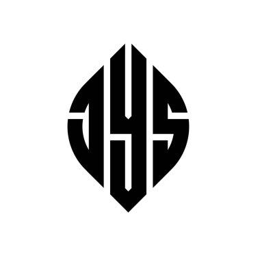 Çember ve elips şekilli JYS daire şeklinde harf logosu tasarımı. Tipografik biçimli JYS elips harfleri. Üç baş harf daire şeklinde bir logo oluşturuyor. JYS Çemberi Amblemi Soyut Monogram Harf İşaretleyici Vektörü.