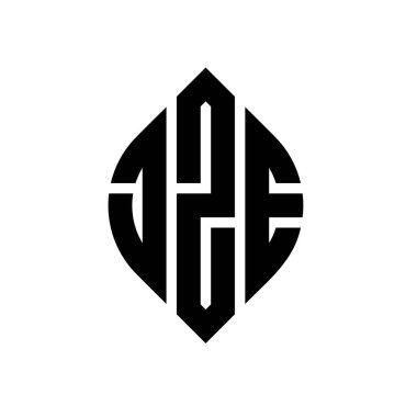 Çember ve elips şekilli JZE daire harf logosu tasarımı. Tipografik biçimli JZE elips harfleri. Üç baş harf daire şeklinde bir logo oluşturuyor. JZE Çember Amblemi Soyut Monogram Harf İşaretleyici Vektörü.