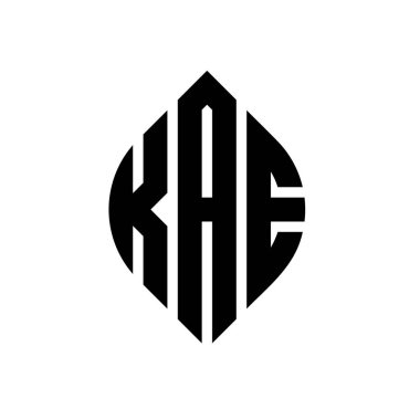 Çember ve elips şekilli KAE daire harf logosu tasarımı. Tipografik tarzda elips harfler. Üç baş harf daire şeklinde bir logo oluşturuyor. KAE Çember Amblemi Soyut Monogram Harf İşaretleme Vektörü.