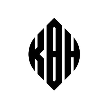 Çember ve elips şekilli KBH daire harf logosu tasarımı. KBH elips harfleri tipografik tarzda. Üç baş harf daire şeklinde bir logo oluşturuyor. KBH Çemberi Amblemi Soyut Monogram Harf İşaretleme Vektörü.