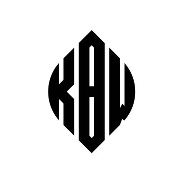 Çember ve elips şekilli KBW daire harf logosu tasarımı. Tipografik biçimli KBW elips harfleri. Üç baş harf daire şeklinde bir logo oluşturuyor. KBW Çember Amblemi Soyut Monogram Harf İşaretleyici Vektörü.