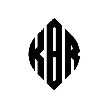 Çember ve elips şekilli KBR daire harf logosu tasarımı. Tipografik biçimli KBR elips harfleri. Üç baş harf daire şeklinde bir logo oluşturuyor. KBR Çember Amblemi Soyut Monogram Harf İşaretleyici Vektörü.
