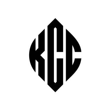 Çember ve elips şekilli KCC daire harf logosu tasarımı. Tipografik biçimli KCC elips harfleri. Üç baş harf daire şeklinde bir logo oluşturuyor. KCC Çember Amblemi Soyut Monogram Harf İşaretleyici Vektörü.