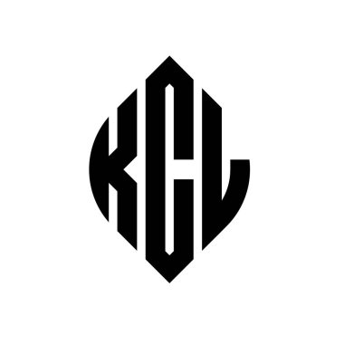 Çember ve elips şekilli KCL daire harf logosu tasarımı. Tipografik biçimli KCL elips harfleri. Üç baş harf daire şeklinde bir logo oluşturuyor. KCL Çember Amblemi Soyut Monogram Harf İşaretleyici Vektörü.