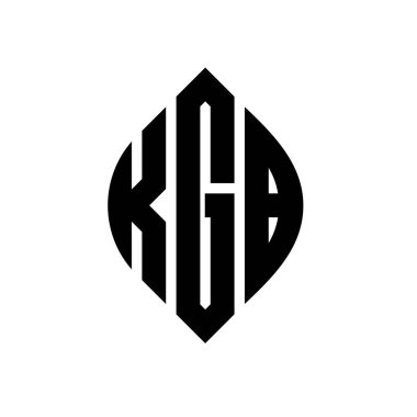 Çember ve elips şekilli KGB daire harf logosu tasarımı. Tipografik biçimli KGB elips harfleri. Üç baş harf daire şeklinde bir logo oluşturuyor. KGB Çember Amblemi Soyut Monogram Harf İşaretleme Vektörü.