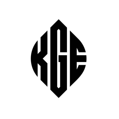 Çember ve elips şekilli KGE daire harf logosu tasarımı. Tipografik biçimli KGE elips harfleri. Üç baş harf daire şeklinde bir logo oluşturuyor. KGE Çember Amblemi Soyut Monogram Harf İşaretleme Vektörü.