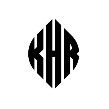 Çember ve elips şekilli KHR daire harf logosu tasarımı. KHR elips harfleri tipografik tarzda. Üç baş harf daire şeklinde bir logo oluşturuyor. KHR Çember Amblemi Soyut Monogram Harf İşaretleyici Vektörü.