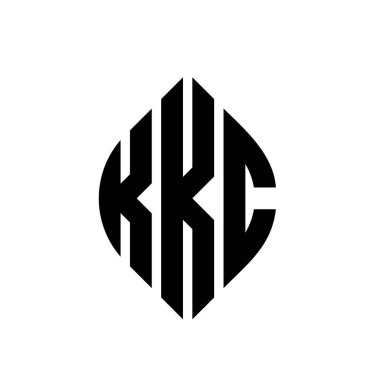 Çember ve elips şekilli KKC daire harf logosu tasarımı. Tipografik biçimli KKC elips harfleri. Üç baş harf daire şeklinde bir logo oluşturuyor. KKC Çember Amblemi Soyut Monogram Harf İşaretleyici Vektörü.