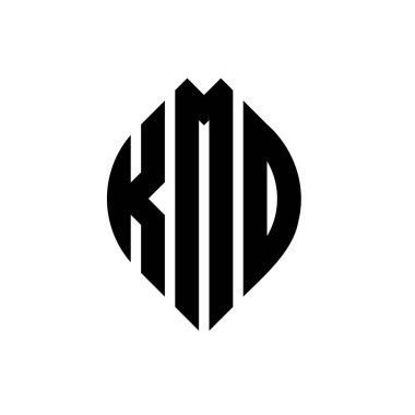 Çember ve elips şekilli KMD daire harf logosu tasarımı. Tipografik biçimli KMD elips harfleri. Üç baş harf daire şeklinde bir logo oluşturuyor. KMD Çember Amblemi Soyut Monogram Harf İşaretleyici Vektörü.