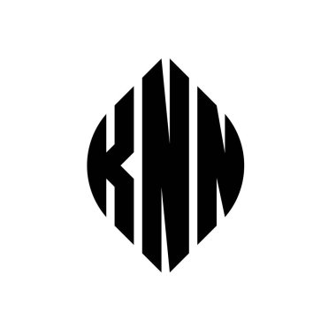 Çember ve elips şekilli KNN daire harf logosu tasarımı. Tipografik biçimli KNN elips harfleri. Üç baş harf daire şeklinde bir logo oluşturuyor. KNN Çember Amblemi Soyut Monogram Harf İşaretleyici Vektörü.