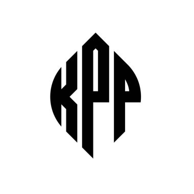 Çember ve elips şekilli KPP daire harf logosu tasarımı. Tipografik biçimli KPP elips harfleri. Üç baş harf daire şeklinde bir logo oluşturuyor. KPP Çember Amblemi Soyut Monogram Harf İşaretleyici Vektörü.