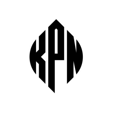 Çember ve elips şekilli KPN daire harfli logo tasarımı. Tipografik biçimli KPN elips harfleri. Üç baş harf daire şeklinde bir logo oluşturuyor. KPN Çember Amblemi Soyut Monogram Harf İşaretleyici Vektörü.