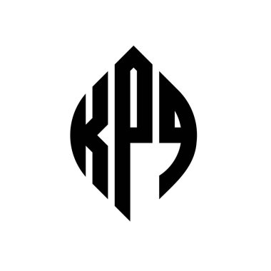 Çember ve elips şekilli KPQ daire harf logosu tasarımı. Tipografik biçimli KPQ elips harfleri. Üç baş harf daire şeklinde bir logo oluşturuyor. KPQ Çemberi Amblemi Soyut Monogram Harf İşaretleyici Vektörü.