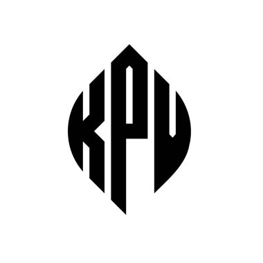 Çember ve elips şekilli KPV daire harf logosu tasarımı. Tipografik biçimli KPV elips harfleri. Üç baş harf daire şeklinde bir logo oluşturuyor. KPV Çember Amblemi Soyut Monogram Harf İşaretleyici Vektörü.
