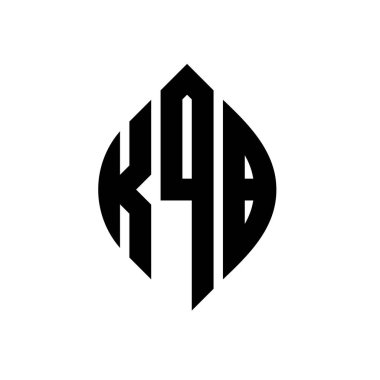 Çember ve elips şekilli KQB daire harf logosu tasarımı. Tipografik biçimli KQB elips harfleri. Üç baş harf daire şeklinde bir logo oluşturuyor. KQB Çember Amblemi Soyut Monogram Harf İşaretleyici Vektörü.