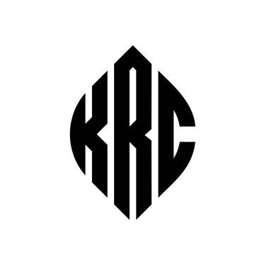 Çember ve elips şekilli KRC daire harf logosu tasarımı. Tipografik biçimli KRC elips harfleri. Üç baş harf daire şeklinde bir logo oluşturuyor. KRC Çember Amblemi Soyut Monogram Harf İşaretleyici Vektörü.
