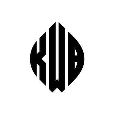 Çember ve elips şekilli KWB daire harf logosu tasarımı. Tipografik biçimli KWB elips harfleri. Üç baş harf daire şeklinde bir logo oluşturuyor. KWB Çemberi Amblemi Soyut Monogram Harf İşaretleyici Vektörü.