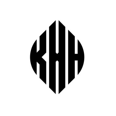 Çember ve elips şekilli KXH daire harf logosu tasarımı. Tipografik biçimli KXH elips harfleri. Üç baş harf daire şeklinde bir logo oluşturuyor. KXH Çember Amblemi Soyut Monogram Harf İşaretleme Vektörü.