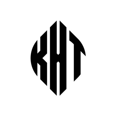 Çember ve elips şekilli KXT daire harf logosu tasarımı. Tipografik biçimli KXT elips harfleri. Üç baş harf daire şeklinde bir logo oluşturuyor. KXT Çember Amblemi Soyut Monogram Harf İşaretleyici Vektörü.