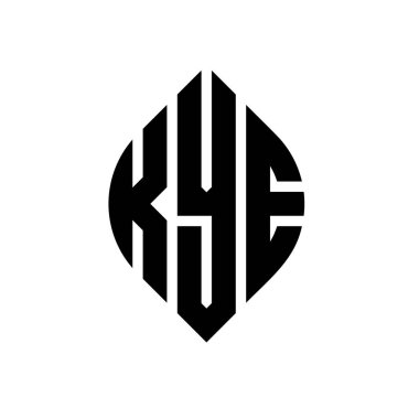 Çember ve elips şekilli KYE daire harf logosu tasarımı. Tipografik biçimli KYE elips harfleri. Üç baş harf daire şeklinde bir logo oluşturuyor. KYE Çember Amblemi Soyut Monogram Harf İşaretleyici Vektörü.