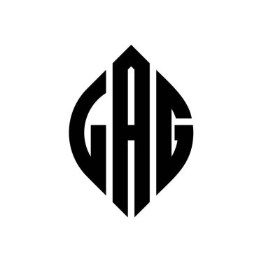 Çember ve elips şekilli LAG daire harf logosu tasarımı. Tipografik tarzda LAG elips harfleri. Üç baş harf daire şeklinde bir logo oluşturuyor. LAG Çemberi Amblemi Soyut Monogram Harf İşaretleme Vektörü.