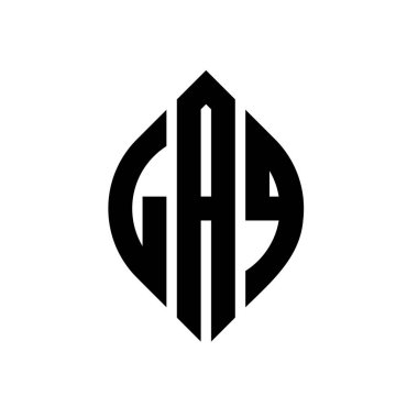 Çember ve elips şekilli LAQ daire harf logosu tasarımı. Tipografik tarzda LAQ elips harfleri. Üç baş harf daire şeklinde bir logo oluşturuyor. LAQ Çemberi Amblemi Soyut Monogram Harf İşaretleyici Vektörü.
