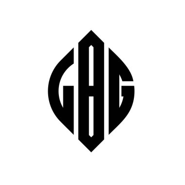 LBG circle letter logo design with circle and ellipse shape. LBG ellipse letters with typographic style. The three initials form a circle logo. LBG Circle Emblem Abstract Monogram Letter Mark Vector.