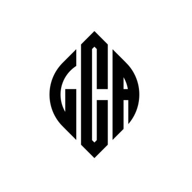 Çember ve elips şekilli LCA daire harf logosu tasarımı. Tipografik biçimli LCA elips harfleri. Üç baş harf daire şeklinde bir logo oluşturuyor. LCA Çemberi Amblemi Soyut Monogram Harf İşaretleme Vektörü.