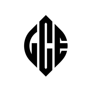 Çember ve elips şekilli LCE daire harf logosu tasarımı. Tipografik biçimli LCE elips harfleri. Üç baş harf daire şeklinde bir logo oluşturuyor. LCE Çember Amblemi Soyut Monogram Harf İşaretleyici Vektörü.