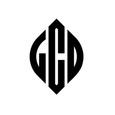 LCD circle letter logo design with circle and ellipse shape. LCD ellipse letters with typographic style. The three initials form a circle logo. LCD Circle Emblem Abstract Monogram Letter Mark Vector.