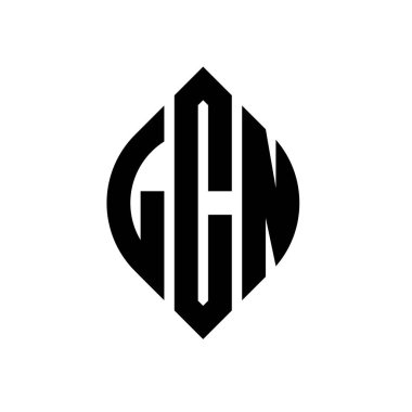 Çember ve elips şekilli LCN daire harf logosu tasarımı. Tipografik biçimli LCN elips harfleri. Üç baş harf daire şeklinde bir logo oluşturuyor. LCN Çemberi Amblemi Soyut Monogram Harf İşaretleyici Vektörü.