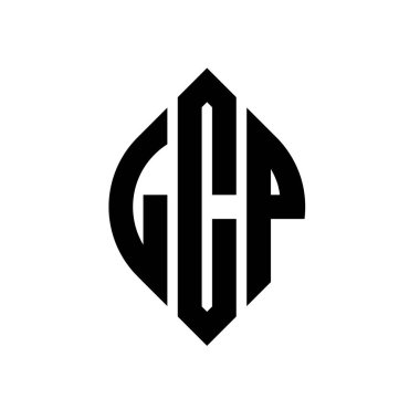 Çember ve elips şekilli LCP daire harf logosu tasarımı. Tipografik biçimli LCP elips harfleri. Üç baş harf daire şeklinde bir logo oluşturuyor. LCP Çember Amblemi Soyut Monogram Harf İşaretleyici Vektörü.
