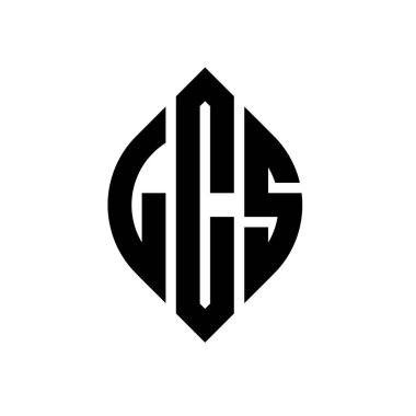 Çember ve elips şekilli LCS daire harf logosu tasarımı. Tipografik biçimli LCS elips harfleri. Üç baş harf daire şeklinde bir logo oluşturuyor. LCS Çember Amblemi Soyut Monogram Harf İşaretleyici Vektörü.