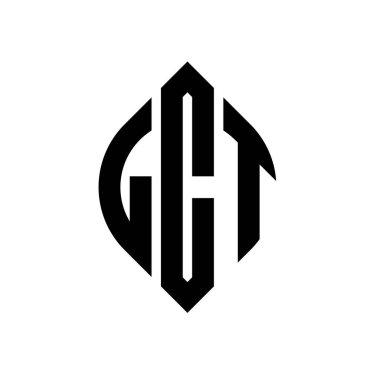 Çember ve elips şekilli LCT daire harf logosu tasarımı. Tipografik biçimli LCT elips harfleri. Üç baş harf daire şeklinde bir logo oluşturuyor. LCT Çemberi Amblemi Soyut Monogram Harf İşaretleme Vektörü.