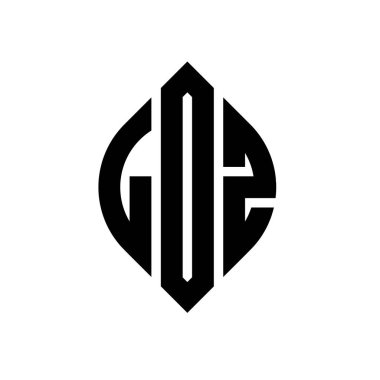 Daire ve elips şekilli LDZ daire harf logosu tasarımı. Typographic tarzında LDZ elips harfleri. Üç baş harf daire şeklinde bir logo oluşturuyor. LDZ Çember Amblemi Soyut Monogram Harf İşaretleyici Vektörü.
