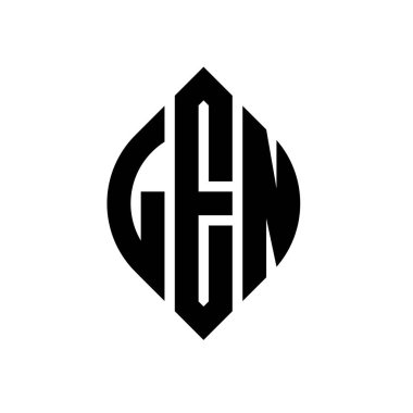 Çember ve elips şekilli LEN daire harf logosu tasarımı. LEN elips harfleri tipografik tarzda. Üç baş harf daire şeklinde bir logo oluşturuyor. LEN Çember Amblemi Soyut Monogram Harf İşaretleme Vektörü.