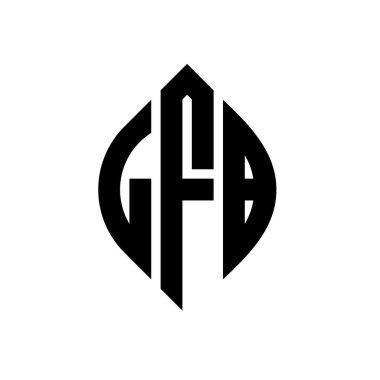Çember ve elips şekilli LFB daire harf logosu tasarımı. Tipografik biçimli LFB elips harfleri. Üç baş harf daire şeklinde bir logo oluşturuyor. LFB Çember Amblemi Soyut Monogram Harf İşaretleyici Vektörü.