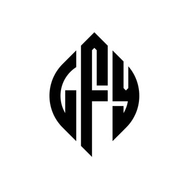Çember ve elips şekilli LFY daire harf logosu tasarımı. Tipografik biçimli LFY elips harfleri. Üç baş harf daire şeklinde bir logo oluşturuyor. LFY Çember Amblemi Soyut Monogram Harf İşaretleyici Vektörü.