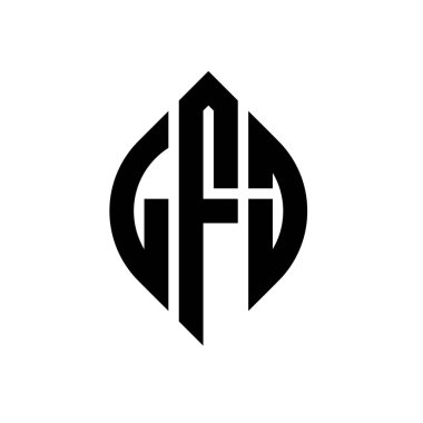 Çember ve elips şekilli LFJ daire harf logosu tasarımı. Tipografik tarzda LFJ elips harfleri. Üç baş harf daire şeklinde bir logo oluşturuyor. LFJ Çember Amblemi Soyut Monogram Harf İşaretleyici Vektörü.