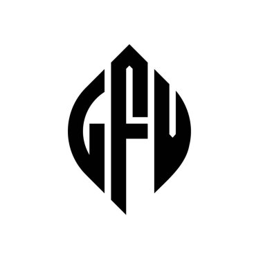 Çember ve elips şekilli LFV daire harf logosu tasarımı. Tipografik biçimli LFV elips harfleri. Üç baş harf daire şeklinde bir logo oluşturuyor. LFV Çember Amblemi Soyut Monogram Harf İşaretleyici Vektörü.