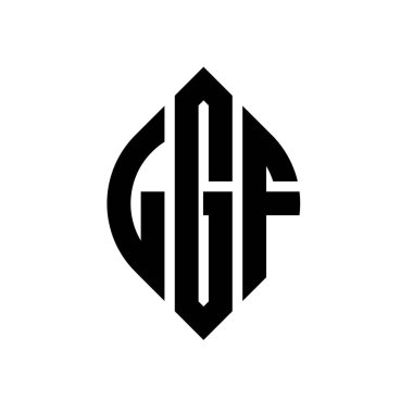Çember ve elips şekilli LGF daire harf logosu tasarımı. Tipografik biçimli LGF elips harfleri. Üç baş harf daire şeklinde bir logo oluşturuyor. LGF Çember Amblemi Soyut Monogram Harf İşaretleyici Vektörü.