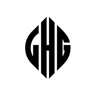 Çember ve elips şekilli LHG daire harf logosu tasarımı. Tipografik biçimli LHG elips harfleri. Üç baş harf daire şeklinde bir logo oluşturuyor. LHG Çember Amblemi Soyut Monogram Harf İşaretleyici Vektörü.