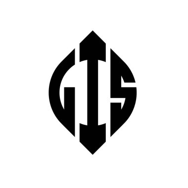 Çember ve elips şekilli LIS daire harf logosu tasarımı. Tipografik biçimli LIS elips harfleri. Üç baş harf daire şeklinde bir logo oluşturuyor. LIS Çemberi Amblemi Soyut Monogram Harf İşaretleme Vektörü.