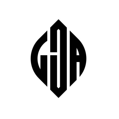 Çember ve elips şekilli LJA daire harfli logo tasarımı. Tipografik tarzda LJA elips harfleri. Üç baş harf daire şeklinde bir logo oluşturuyor. LJA Çember Amblemi Soyut Monogram Harf İşaretleyici Vektörü.
