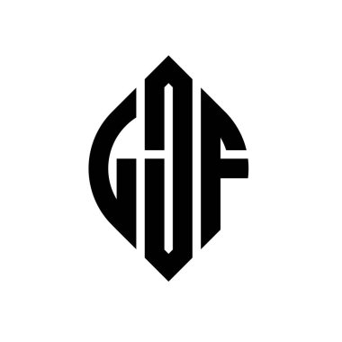 Çember ve elips şekilli LJF daire harf logosu tasarımı. Tipografik biçimli LJF elips harfleri. Üç baş harf daire şeklinde bir logo oluşturuyor. LJF Çember Amblemi Soyut Monogram Harf İşaretleyici Vektörü.