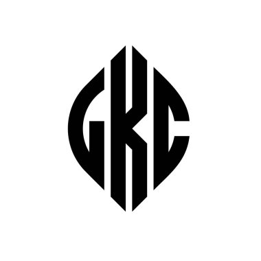 Çember ve elips şekilli LKC daire harf logosu tasarımı. Tipografik biçimli LKC elips harfleri. Üç baş harf daire şeklinde bir logo oluşturuyor. LKC Çember Amblemi Soyut Monogram Harf İşaretleyici Vektörü.