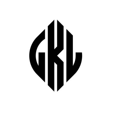 Çember ve elips şekilli LKL daire harf logosu tasarımı. Tipografik biçimli LKL elips harfleri. Üç baş harf daire şeklinde bir logo oluşturuyor. LKL Çember Amblemi Soyut Monogram Harf İşaretleyici Vektörü.