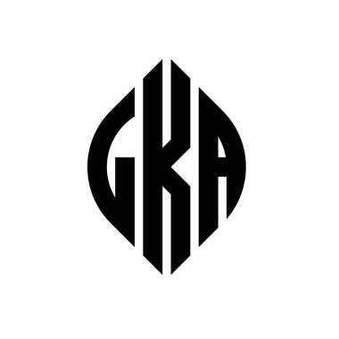 Çember ve elips şekilli LKA daire harf logosu tasarımı. Tipografik biçimli LKA elips harfleri. Üç baş harf daire şeklinde bir logo oluşturuyor. LKA Çember Amblemi Soyut Monogram Harf İşaretleyici Vektörü.