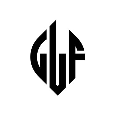 LLF circle letter logo design with circle and ellipse shape. LLF ellipse letters with typographic style. The three initials form a circle logo. LLF Circle Emblem Abstract Monogram Letter Mark Vector.